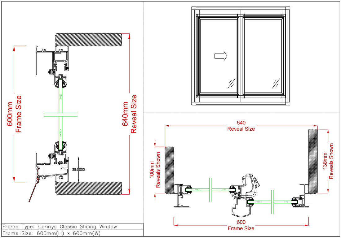 Sliding Window H600 x W600